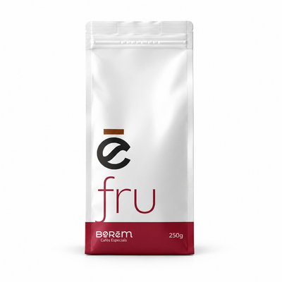 Embalagem do Café Especial FRU Frutado 250g Borem Cafés em fundo branco