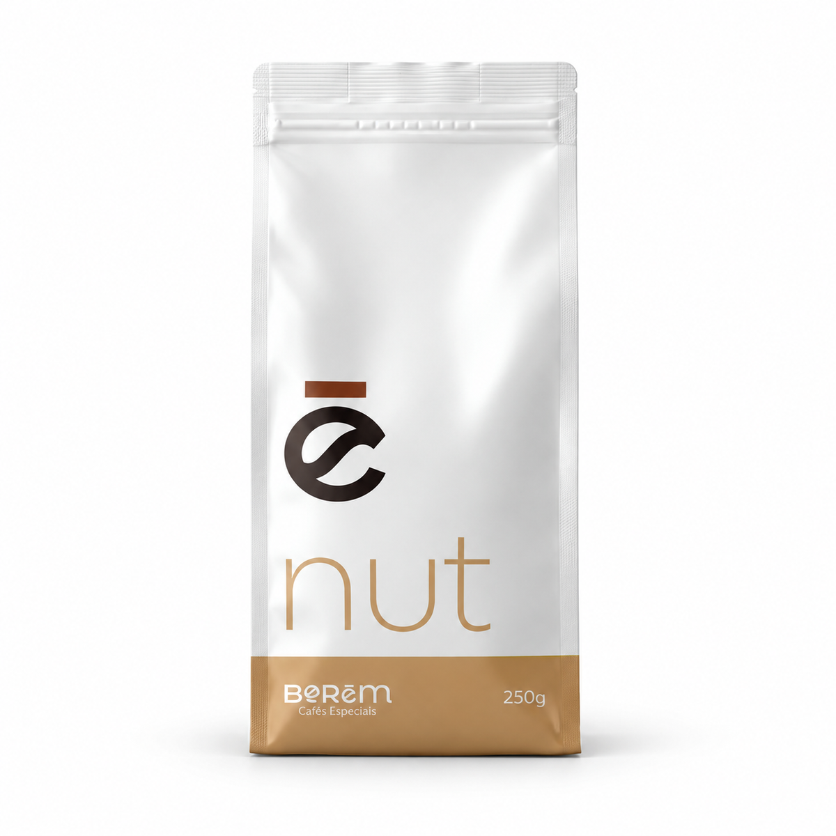 Embalagem do Café Especial NUT Castanhas 250g Borem Cafés em fundo branco